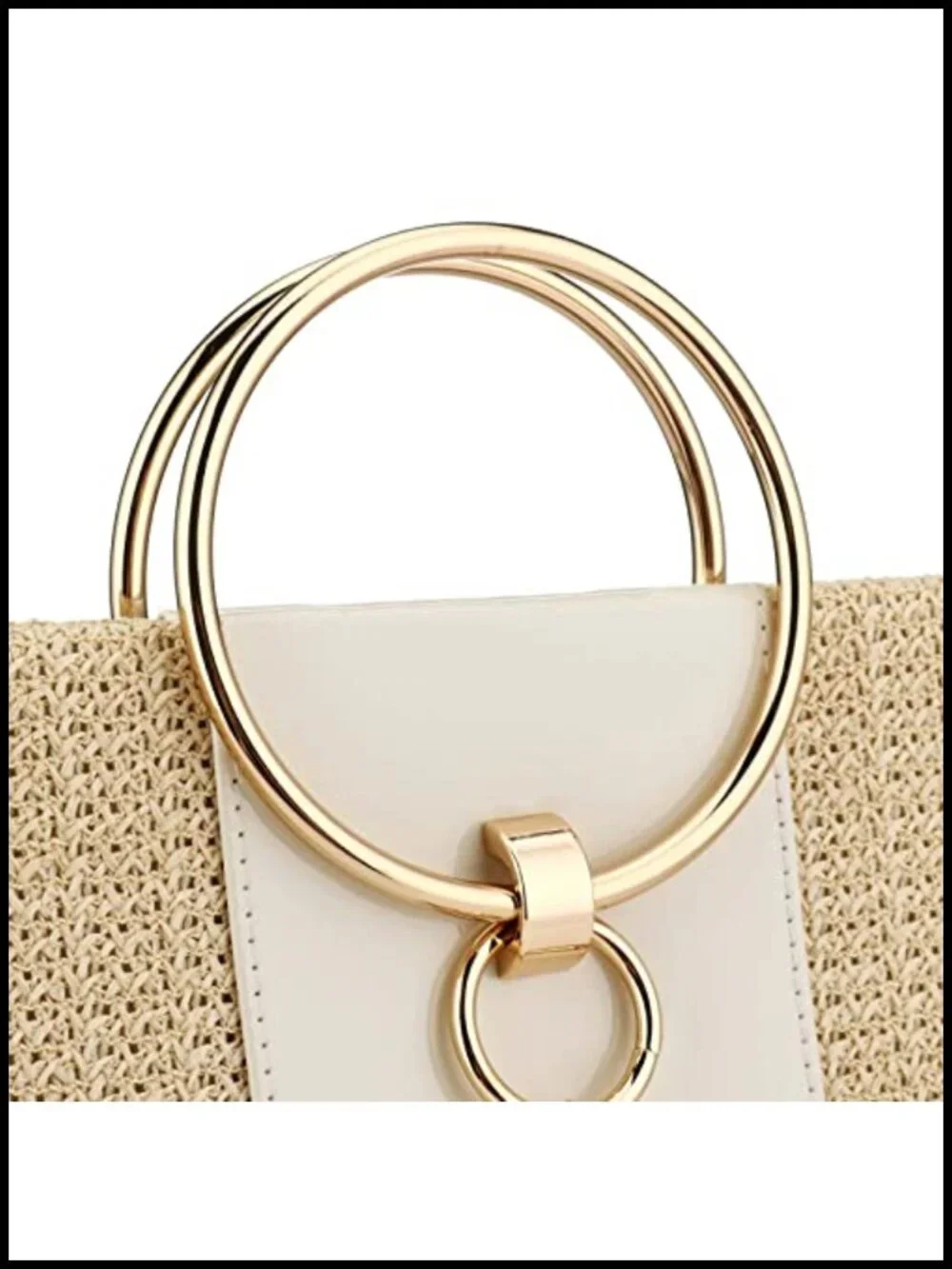 Straw Clutch Crossbody Bag with Chain Strap Evening Handbag